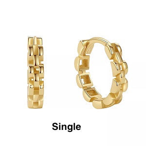Øreringe Mini Hoops Chain - Guld - SINGLE