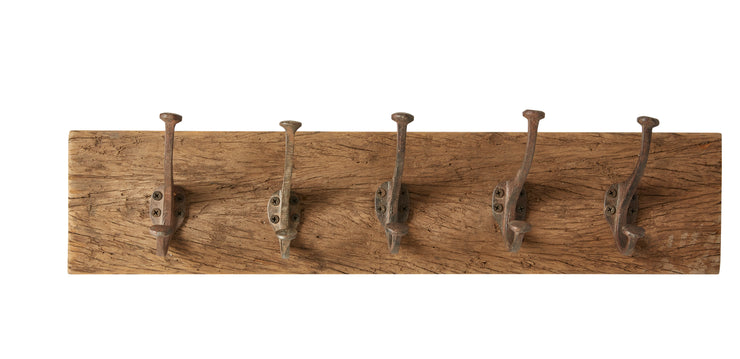 Knagerække Reclaimed Træ 5 Knopper
