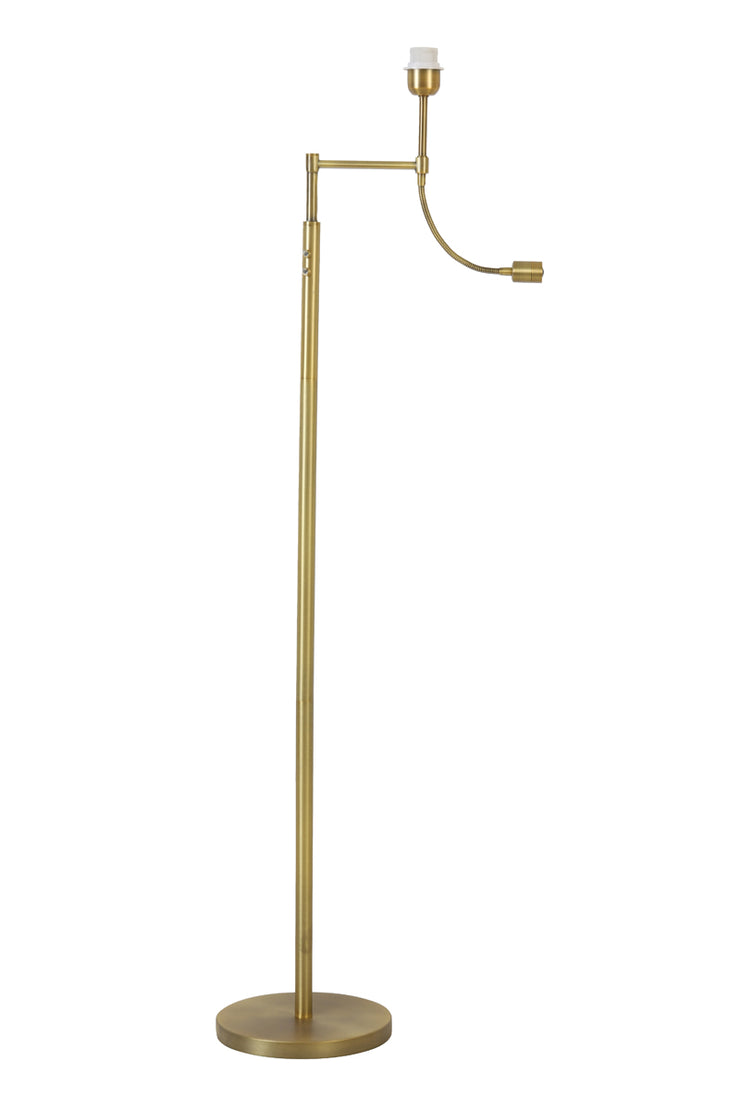 Gulvlampe Antik Bronze Med LED Læselys