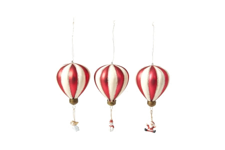 Julekugle Luftballon Rød/Hvid