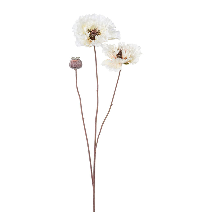 Kunstige Blomster - Valmue Creme H 65cm