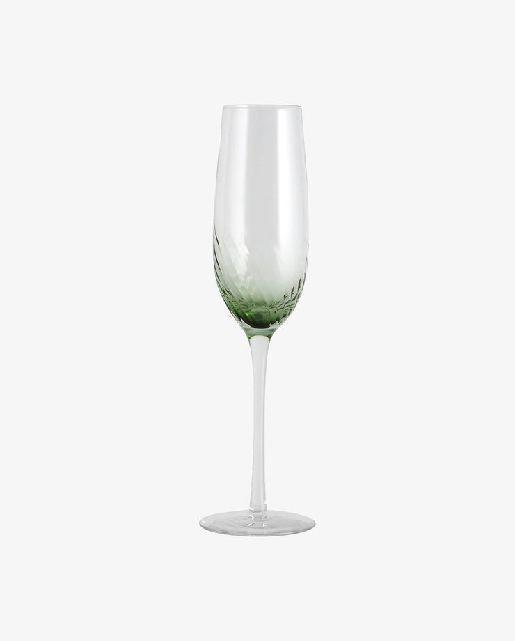 Champagne Glas - GARO - Klar/Grøn -H27.5cm