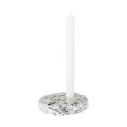 Lysestage Marmor - Hvid/Grå