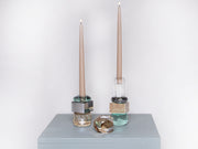 Krystal lysestage BALLOTA - Mint/Smoke/Champagne - H 11cm