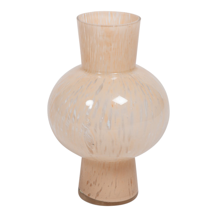 Vase Opaque Beige/Clear -  H 28.5cm