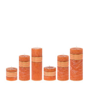 Bloklys Brændt Orange 9x9cm