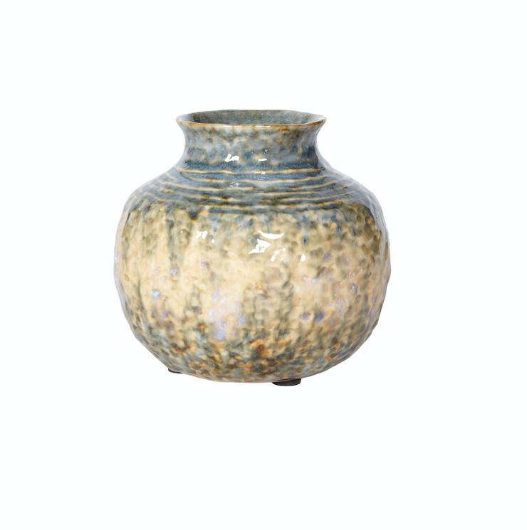 Vase Keramik Blå/Brun H 11cm