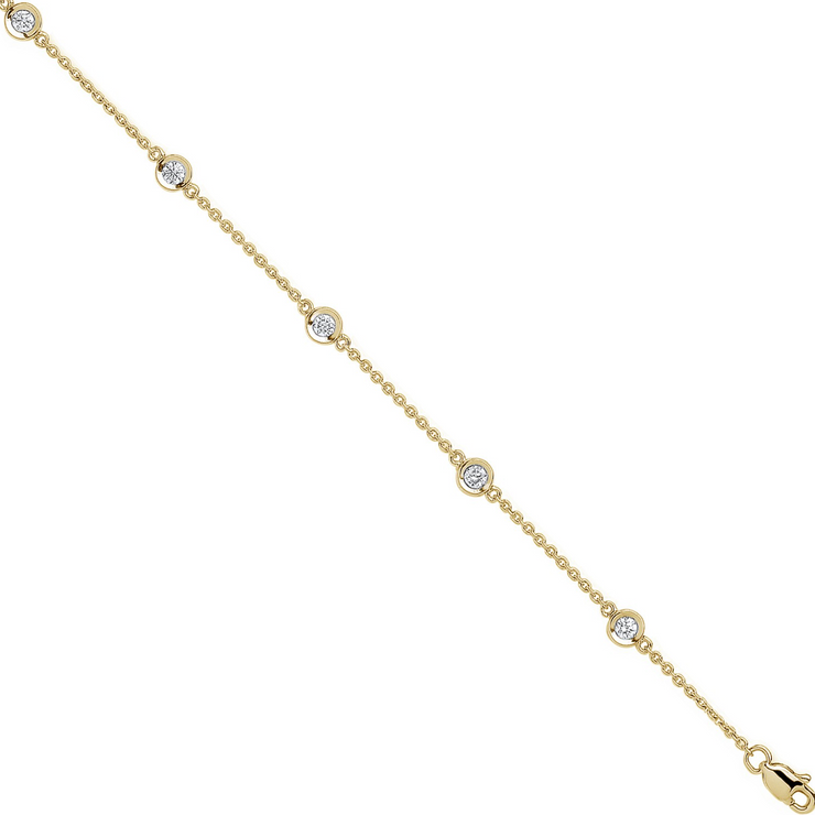 18K Guld Solidt Armbånd 0.40ct Diamond