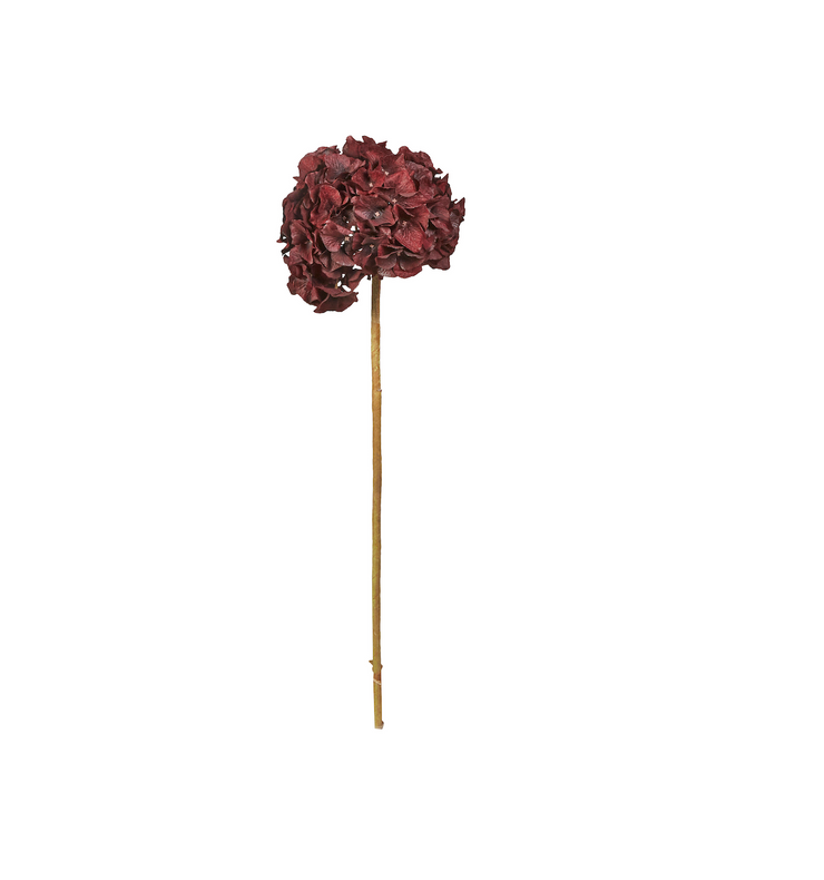 Kunstige Blomster Hortensia Bordeaux L 70cm
