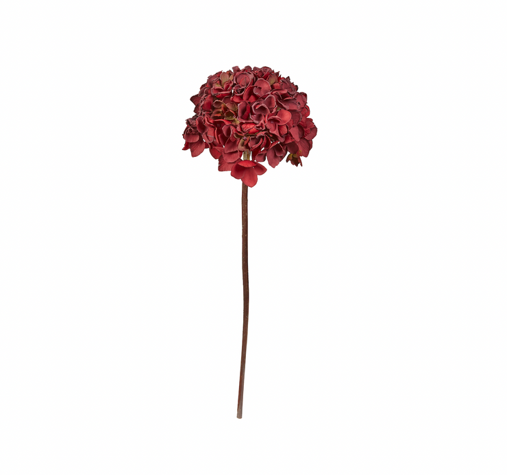 Kunstige Blomster Hortensia Mørk Rød L 60cm