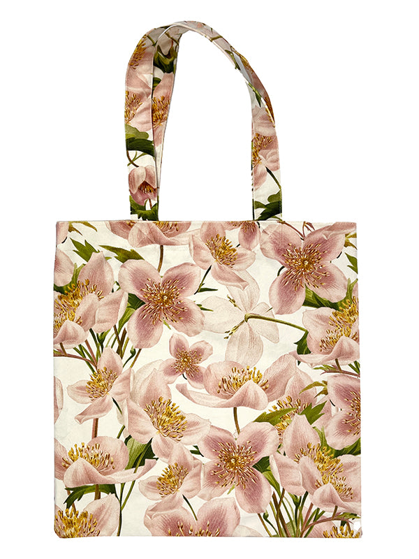 Taske Totebag Velour - Lyserød Blomst
